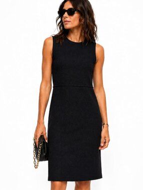 Judith & Charles Merino Wool Black Sleeveless Sheath Mini Dress Size 8